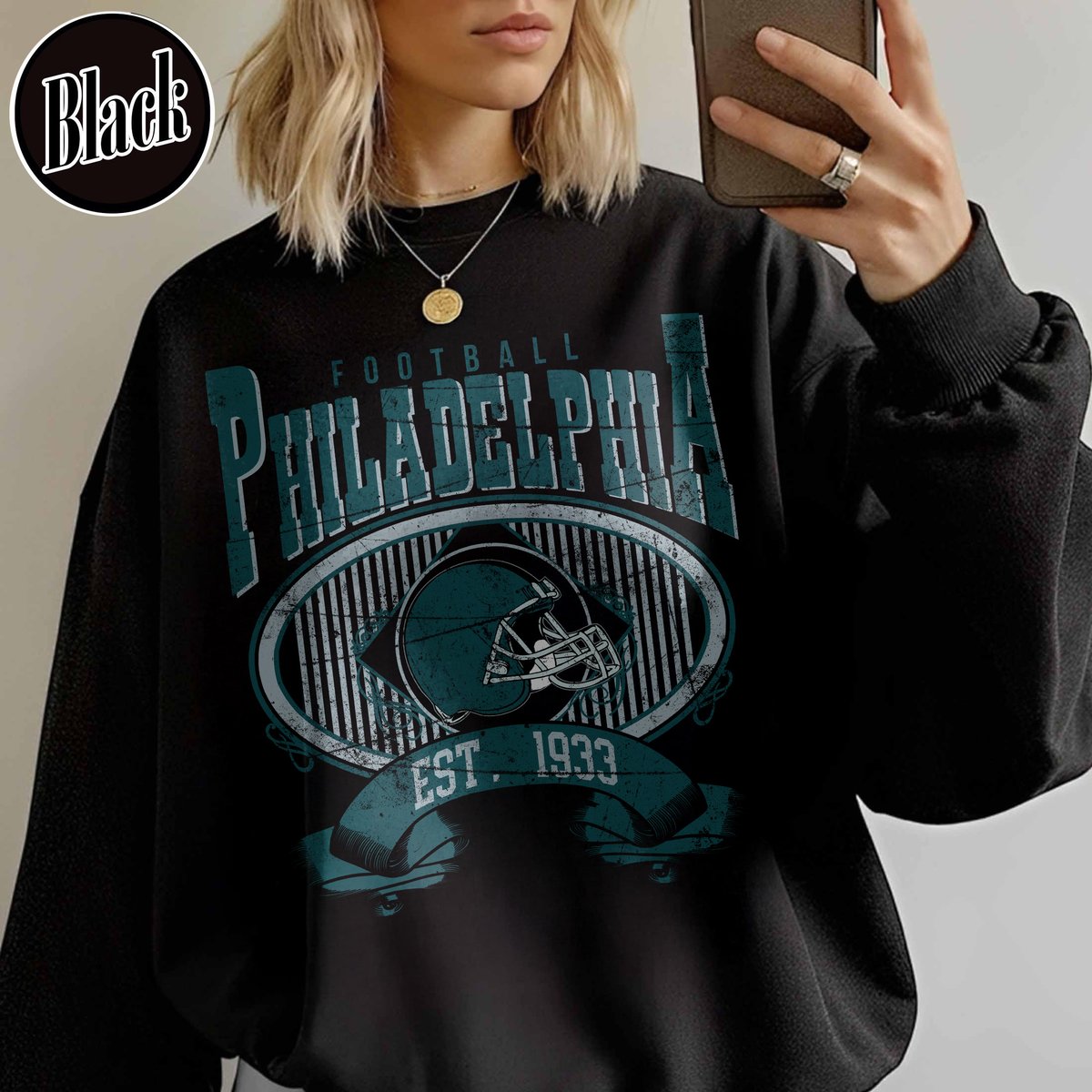 Unisex Philadelphia football vintage crewneck sweatshirt for men and women