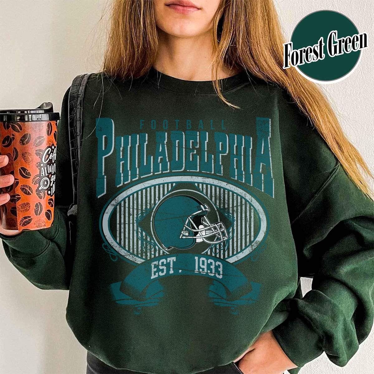 Unisex Philadelphia football vintage crewneck sweatshirt for men and women