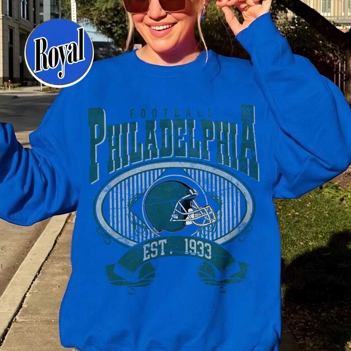 Unisex Philadelphia football vintage crewneck sweatshirt for men and women