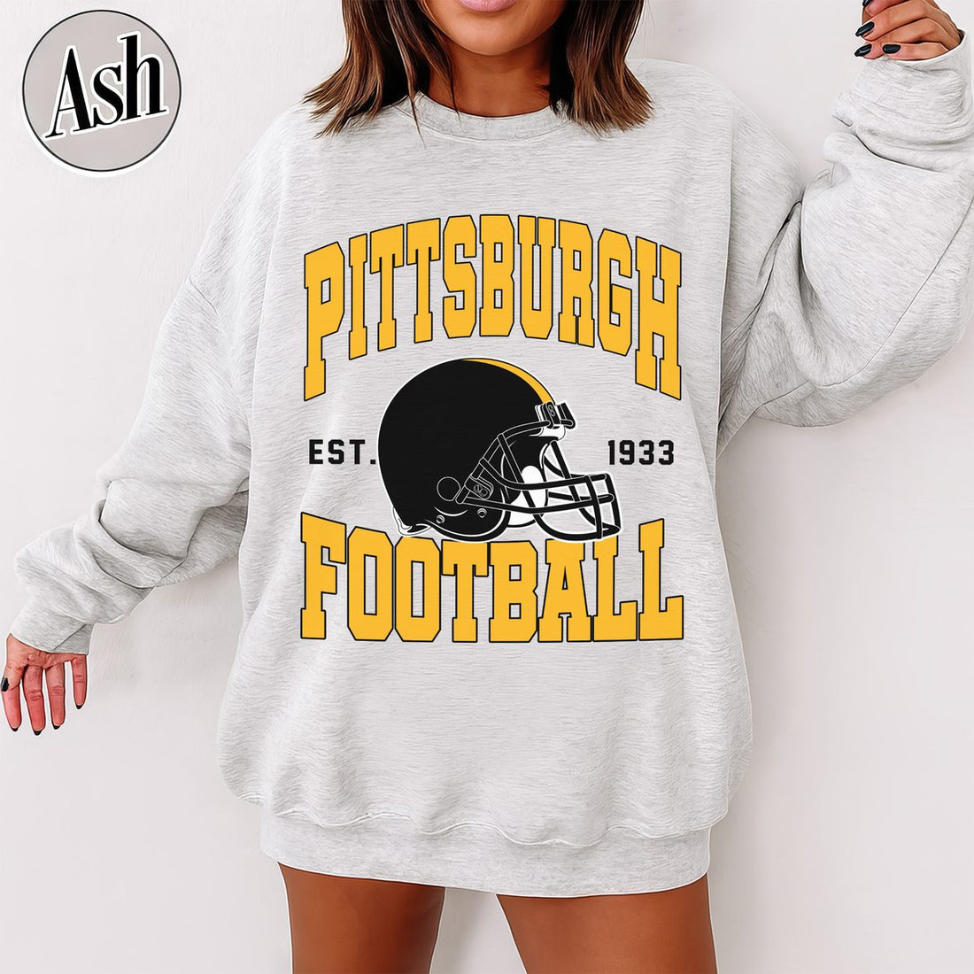Unisex Pittsburgh football vintage crewneck sweatshirt for men and women