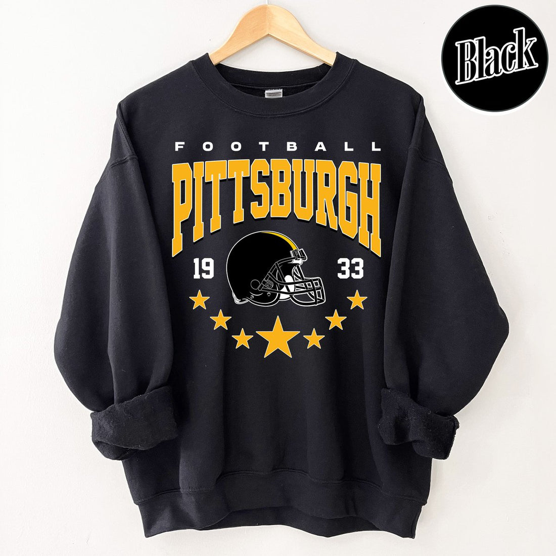 Unisex Pittsburgh football vintage crewneck sweatshirt for men and women