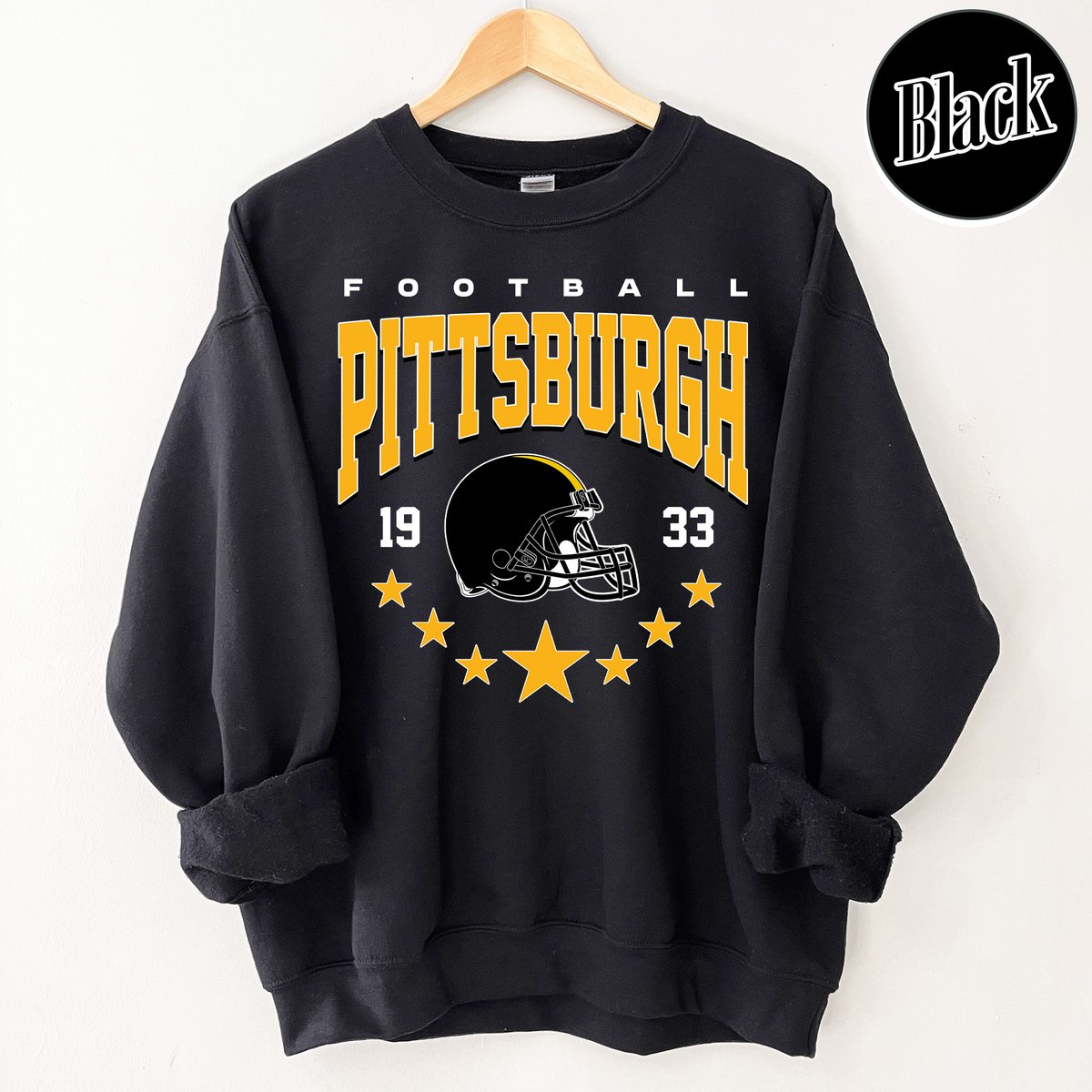 Unisex Pittsburgh football vintage crewneck sweatshirt for men and women