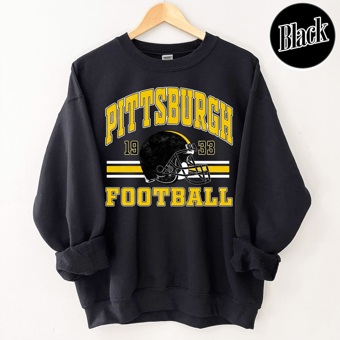 Unisex Pittsburgh football vintage crewneck sweatshirt for men and women
