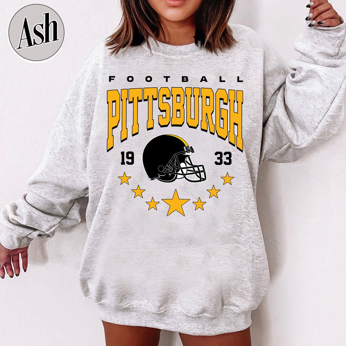 Unisex Pittsburgh football vintage crewneck sweatshirt for men and women
