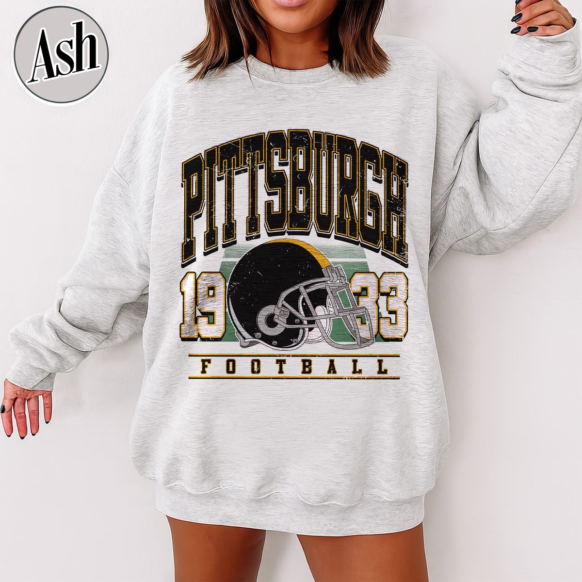 Unisex Pittsburgh football vintage crewneck sweatshirt for men and women