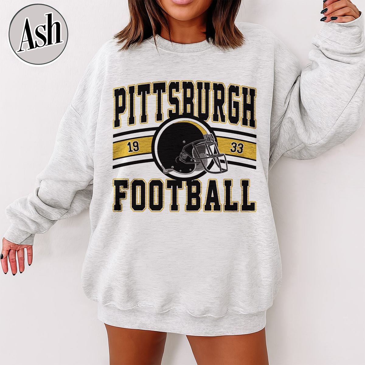 Unisex Pittsburgh football vintage crewneck sweatshirt for men and women