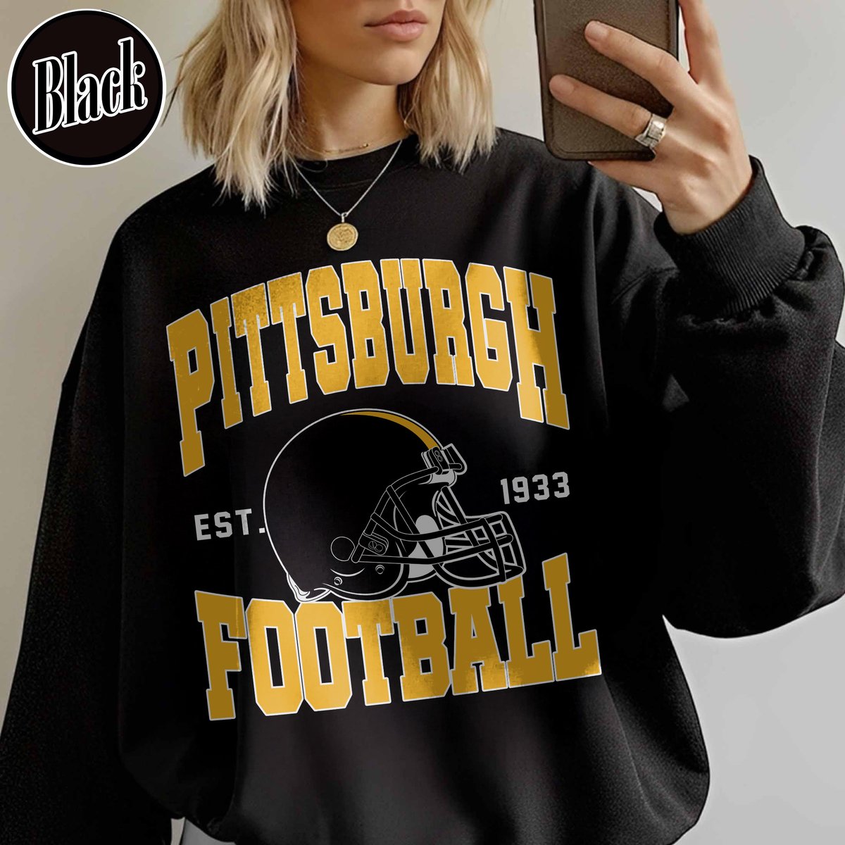 Unisex Pittsburgh football vintage crewneck sweatshirt for men and women