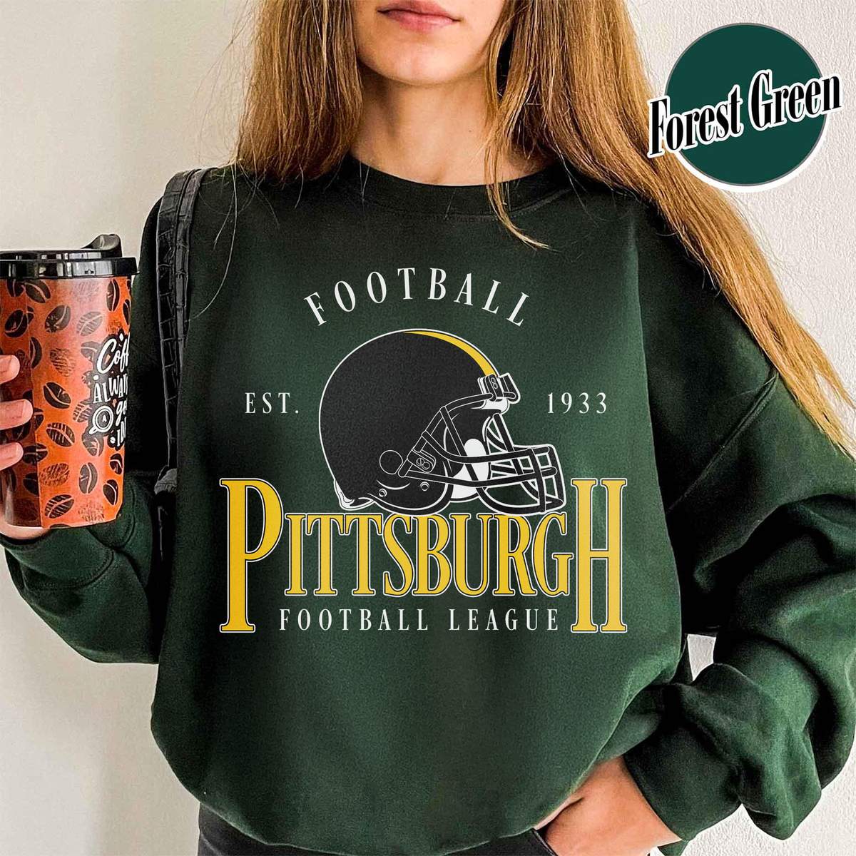 Unisex Pittsburgh football vintage crewneck sweatshirt for men and women