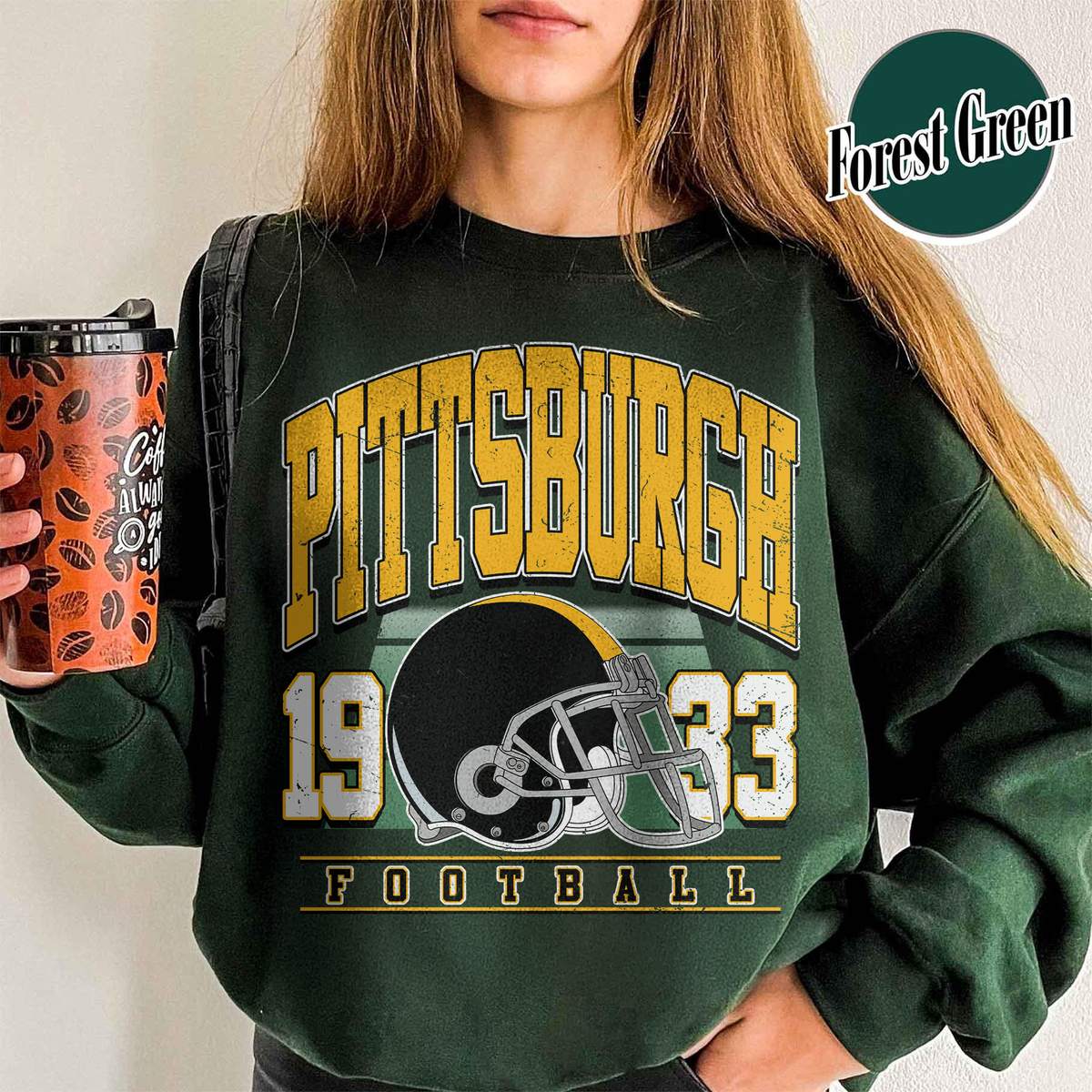 Unisex Pittsburgh football vintage crewneck sweatshirt for men and women