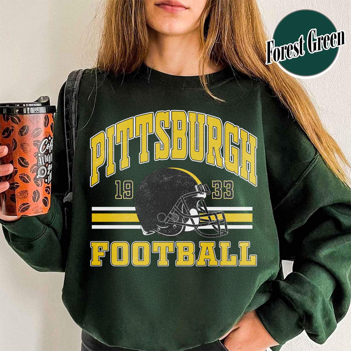 Unisex Pittsburgh football vintage crewneck sweatshirt for men and women