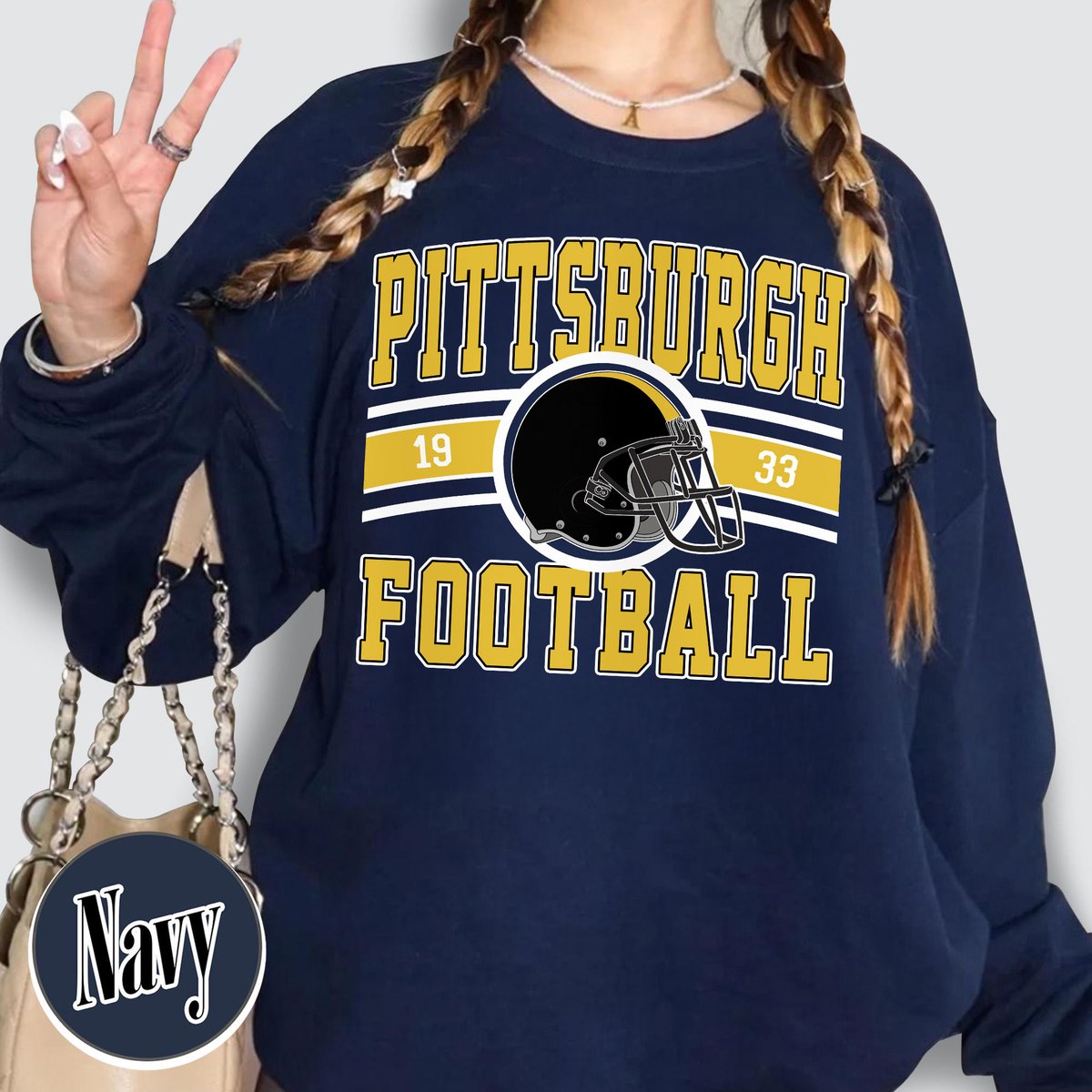 Unisex Pittsburgh football vintage crewneck sweatshirt for men and women