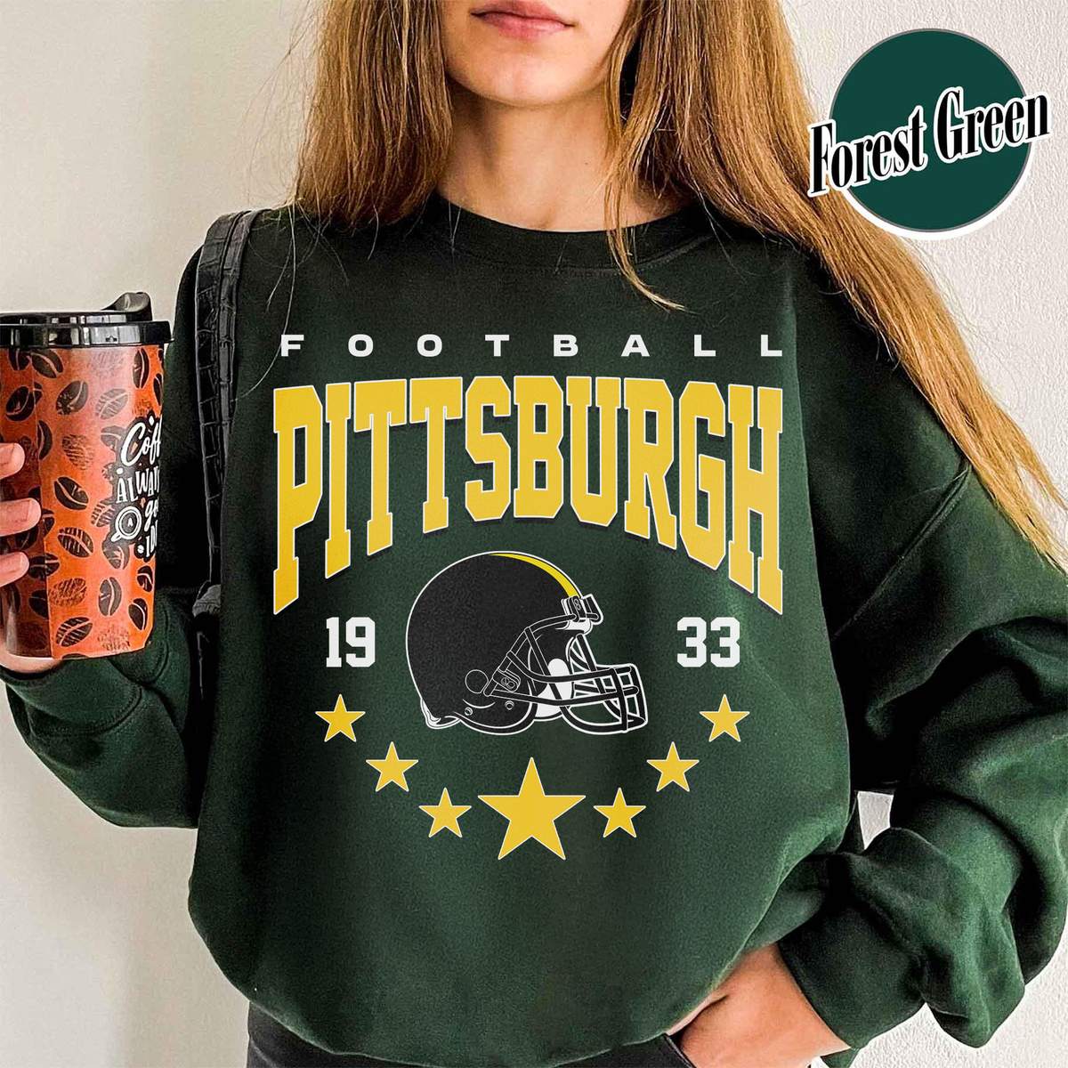 Unisex Pittsburgh football vintage crewneck sweatshirt for men and women
