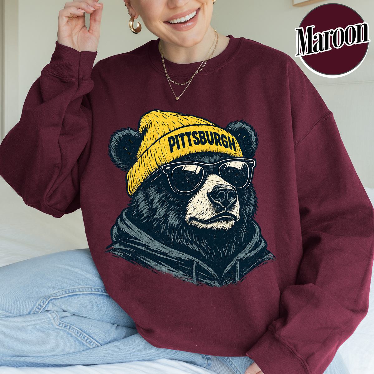 Unisex Pittsburgh football vintage crewneck sweatshirt for men and women