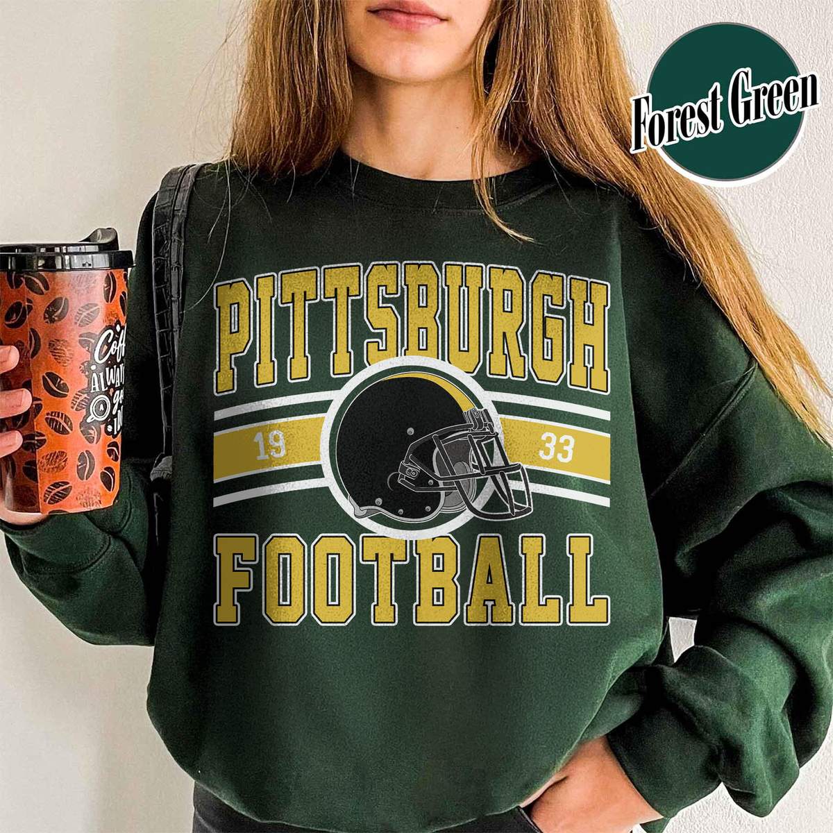 Unisex Pittsburgh football vintage crewneck sweatshirt for men and women