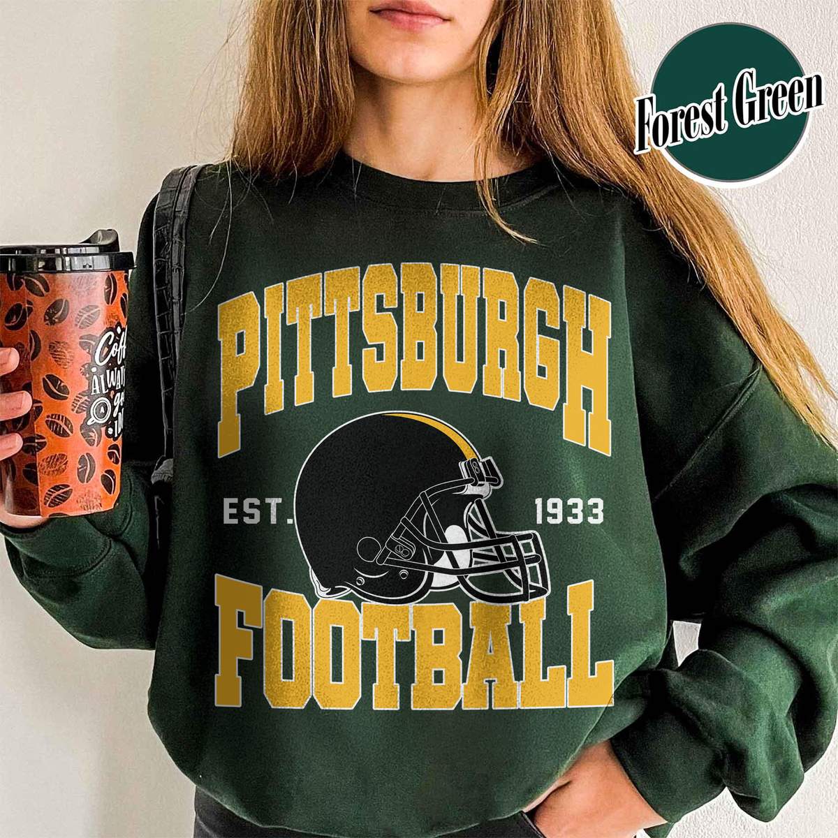 Unisex Pittsburgh football vintage crewneck sweatshirt for men and women
