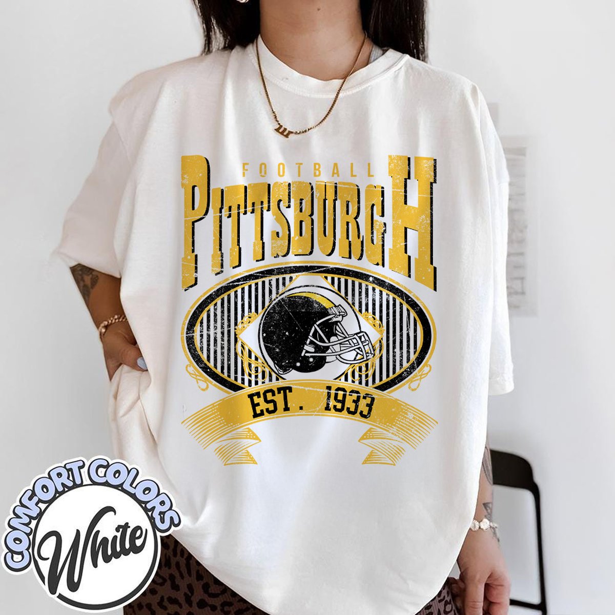 Unisex Pittsburgh football vintage t-shirt for men and women