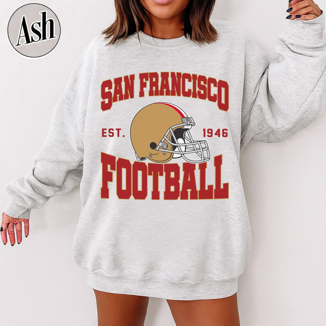 Unisex San Francisco football vintage crewneck sweatshirt for men and women