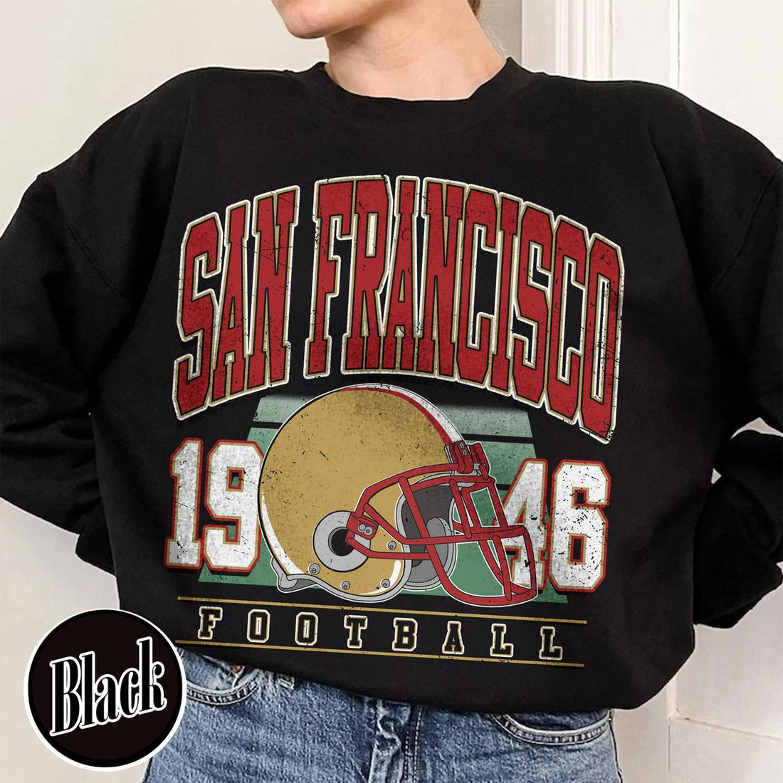Unisex San Francisco football vintage crewneck sweatshirt for men and women