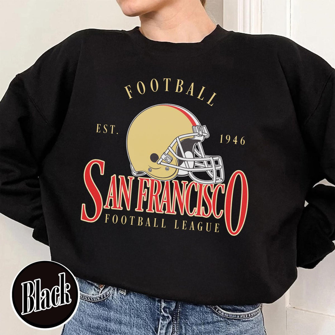 Unisex San Francisco football vintage crewneck sweatshirt for men and women