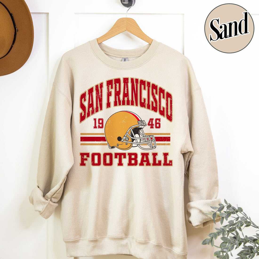 Unisex San Francisco football vintage crewneck sweatshirt for men and women