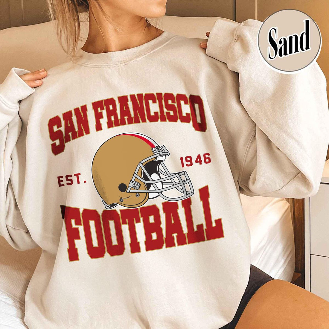 Unisex San Francisco football vintage crewneck sweatshirt for men and women