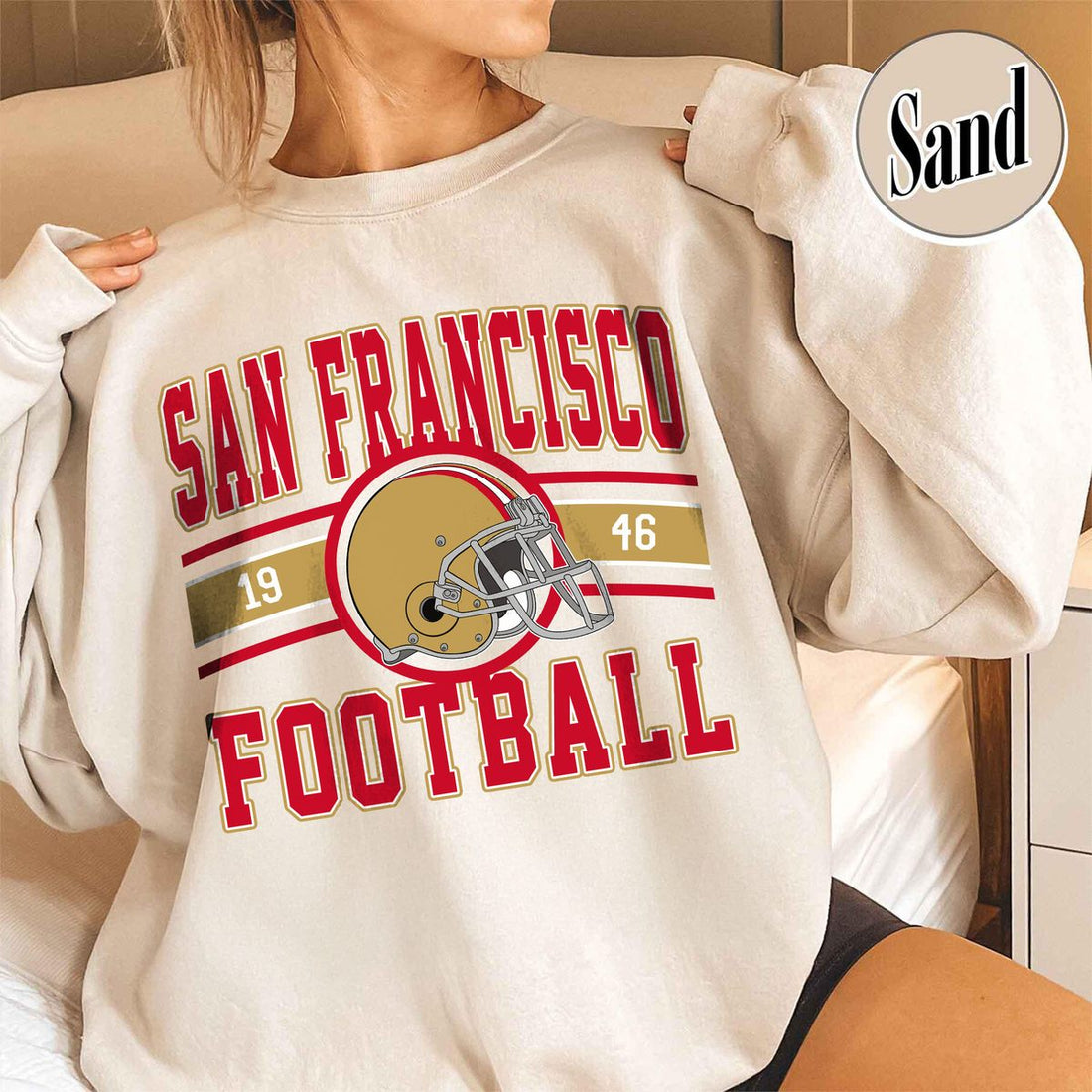Unisex San Francisco football vintage crewneck sweatshirt for men and women