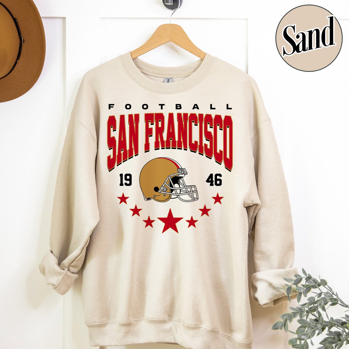 Unisex San Francisco football vintage crewneck sweatshirt for men and women