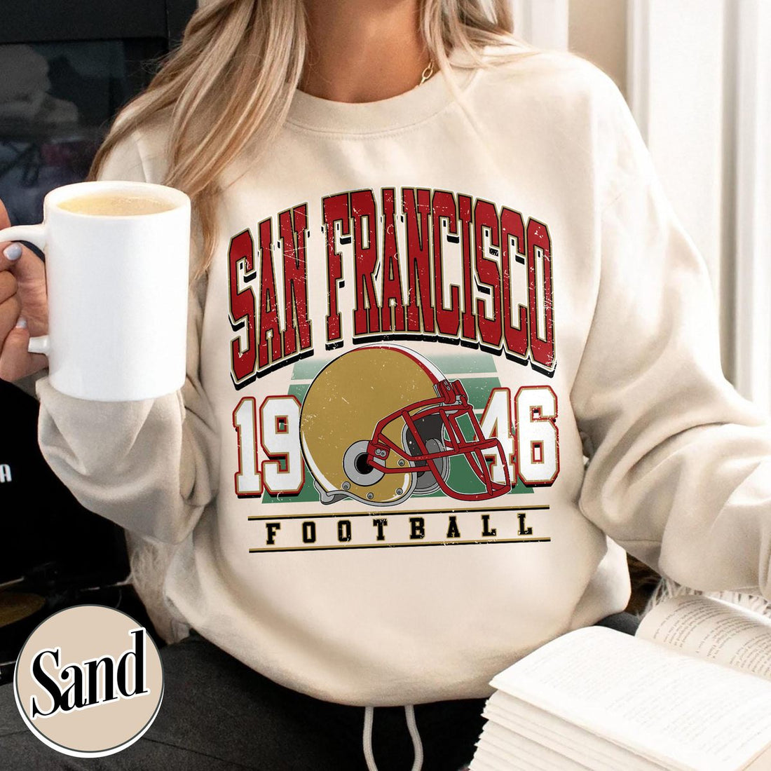 Unisex San Francisco football vintage crewneck sweatshirt for men and women
