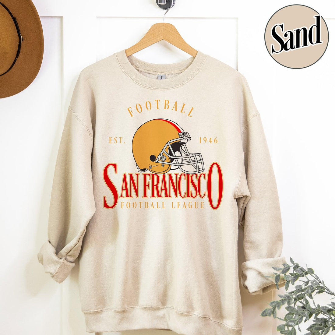 Unisex San Francisco football vintage crewneck sweatshirt for men and women