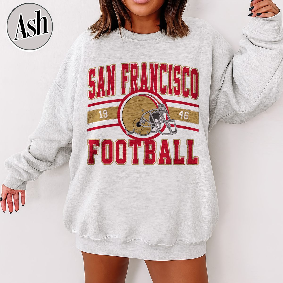 Unisex San Francisco football vintage crewneck sweatshirt for men and women