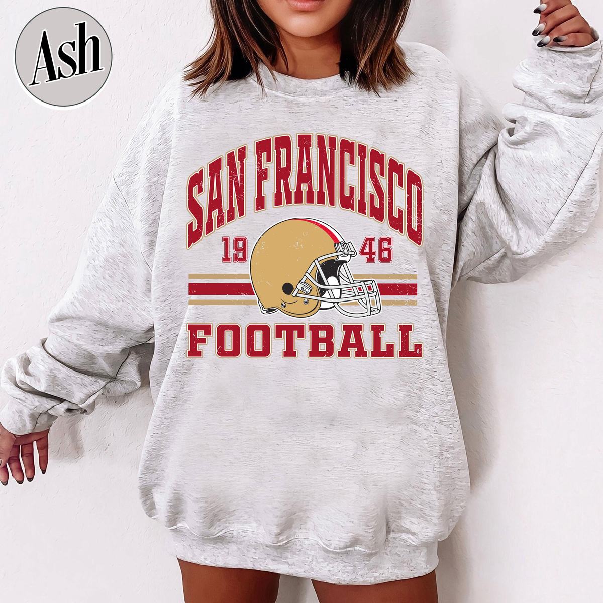 Unisex San Francisco football vintage crewneck sweatshirt for men and women
