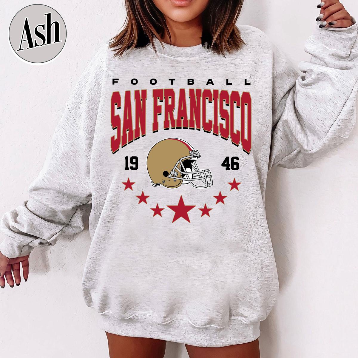 Unisex San Francisco football vintage crewneck sweatshirt for men and women