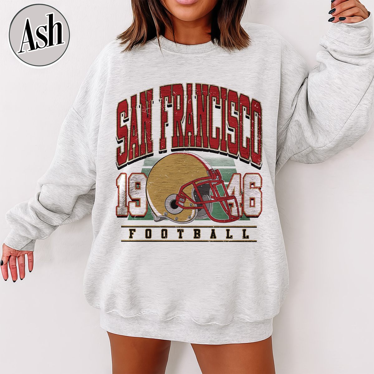Unisex San Francisco football vintage crewneck sweatshirt for men and women