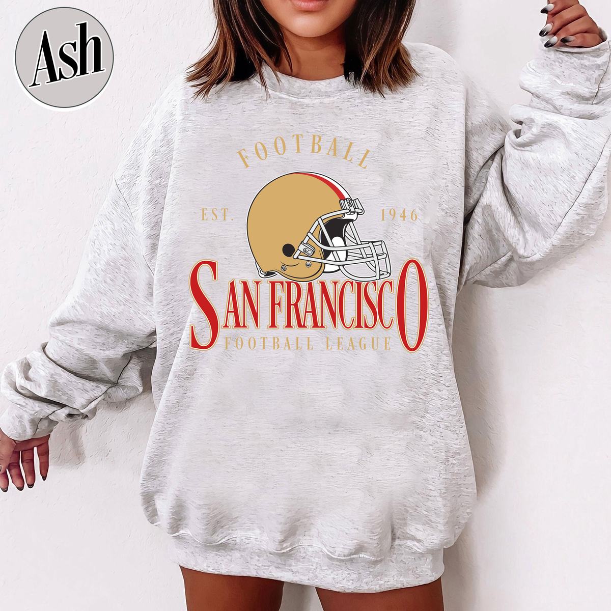 Unisex San Francisco football vintage crewneck sweatshirt for men and women