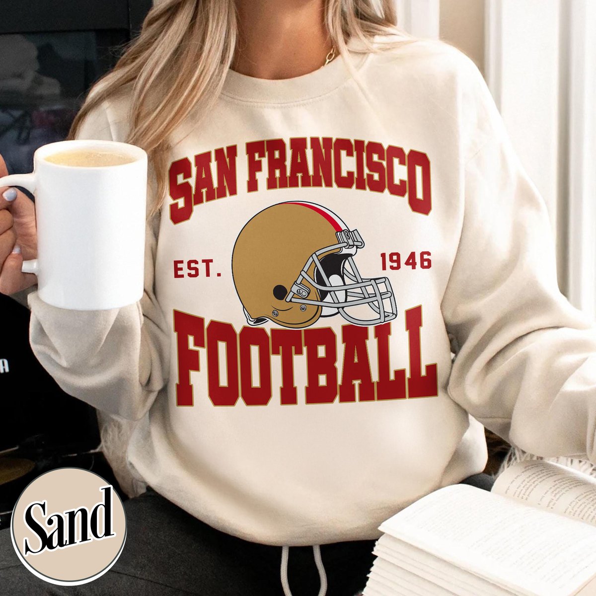 Unisex San Francisco football vintage crewneck sweatshirt for men and women