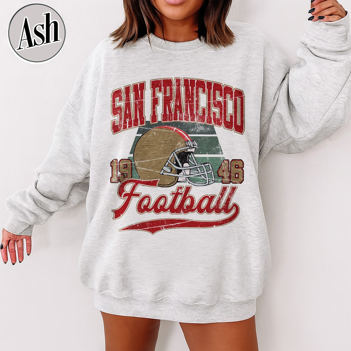 Unisex San Francisco football vintage crewneck sweatshirt for men and women