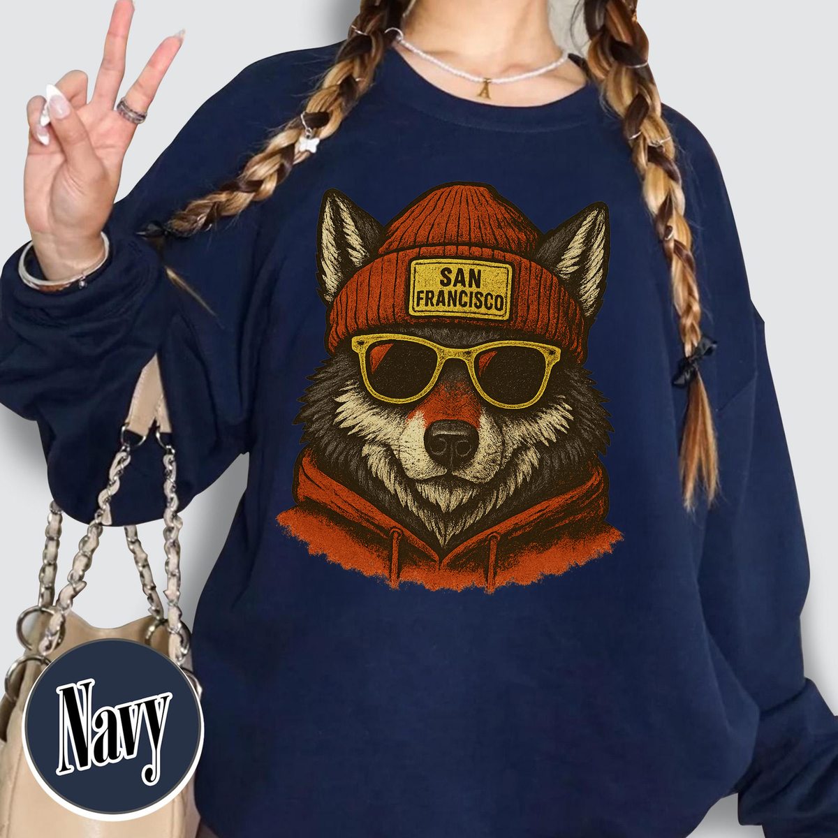Unisex San Francisco football vintage crewneck sweatshirt for men and women