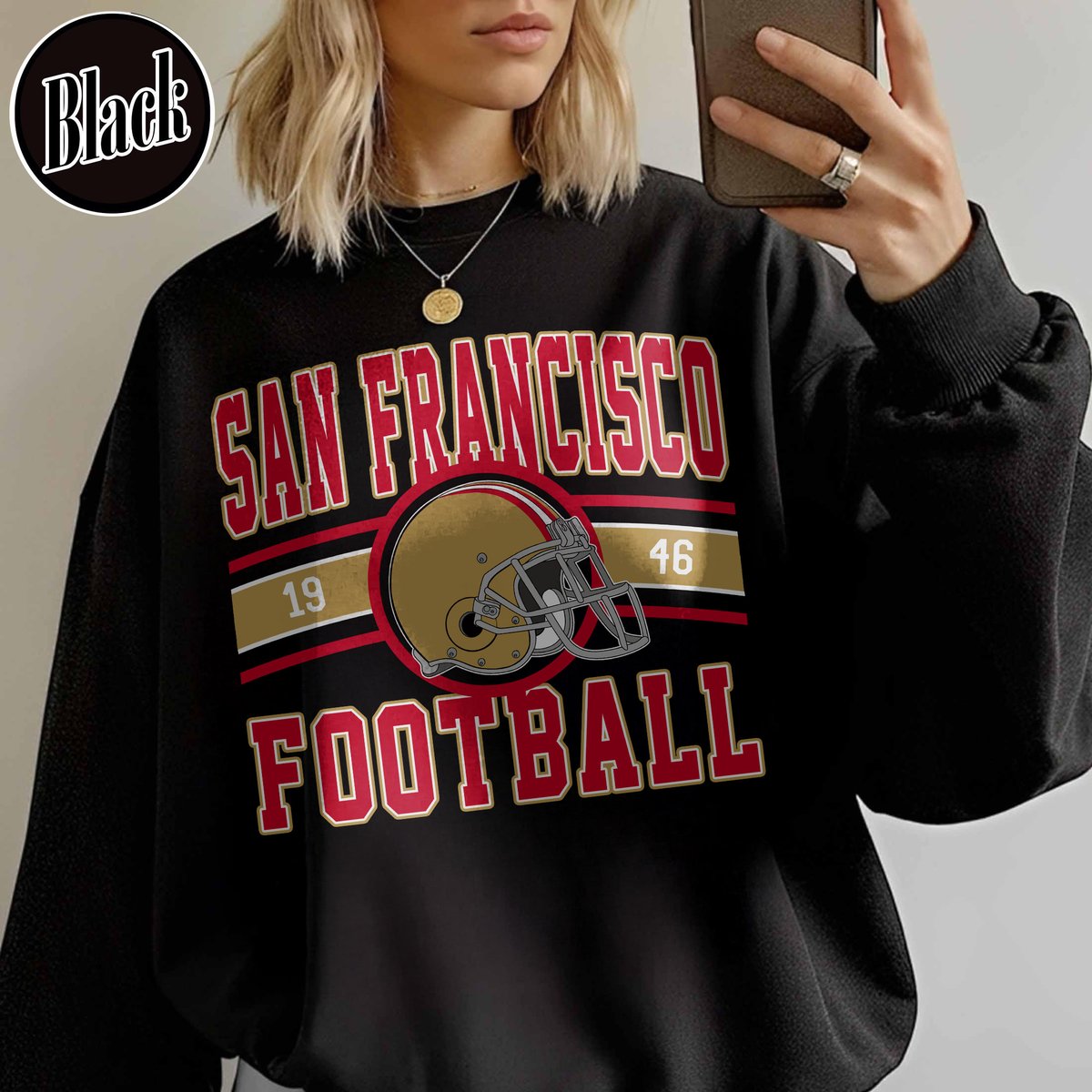 Unisex San Francisco football vintage crewneck sweatshirt for men and women