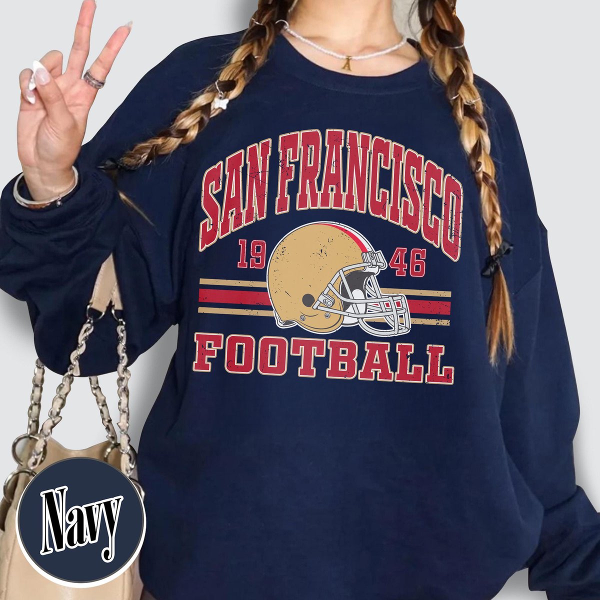 Unisex San Francisco football vintage crewneck sweatshirt for men and women