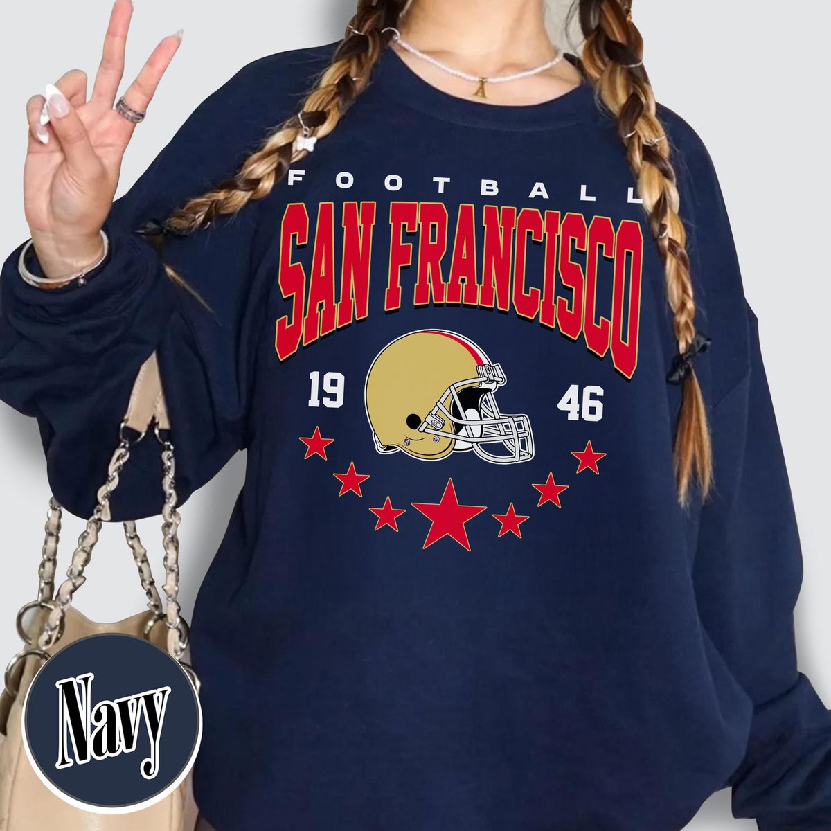 Unisex San Francisco football vintage crewneck sweatshirt for men and women