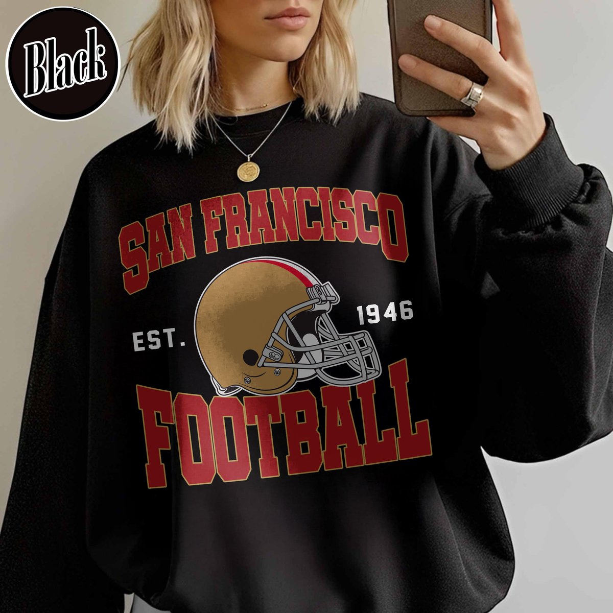 Unisex San Francisco football vintage crewneck sweatshirt for men and women