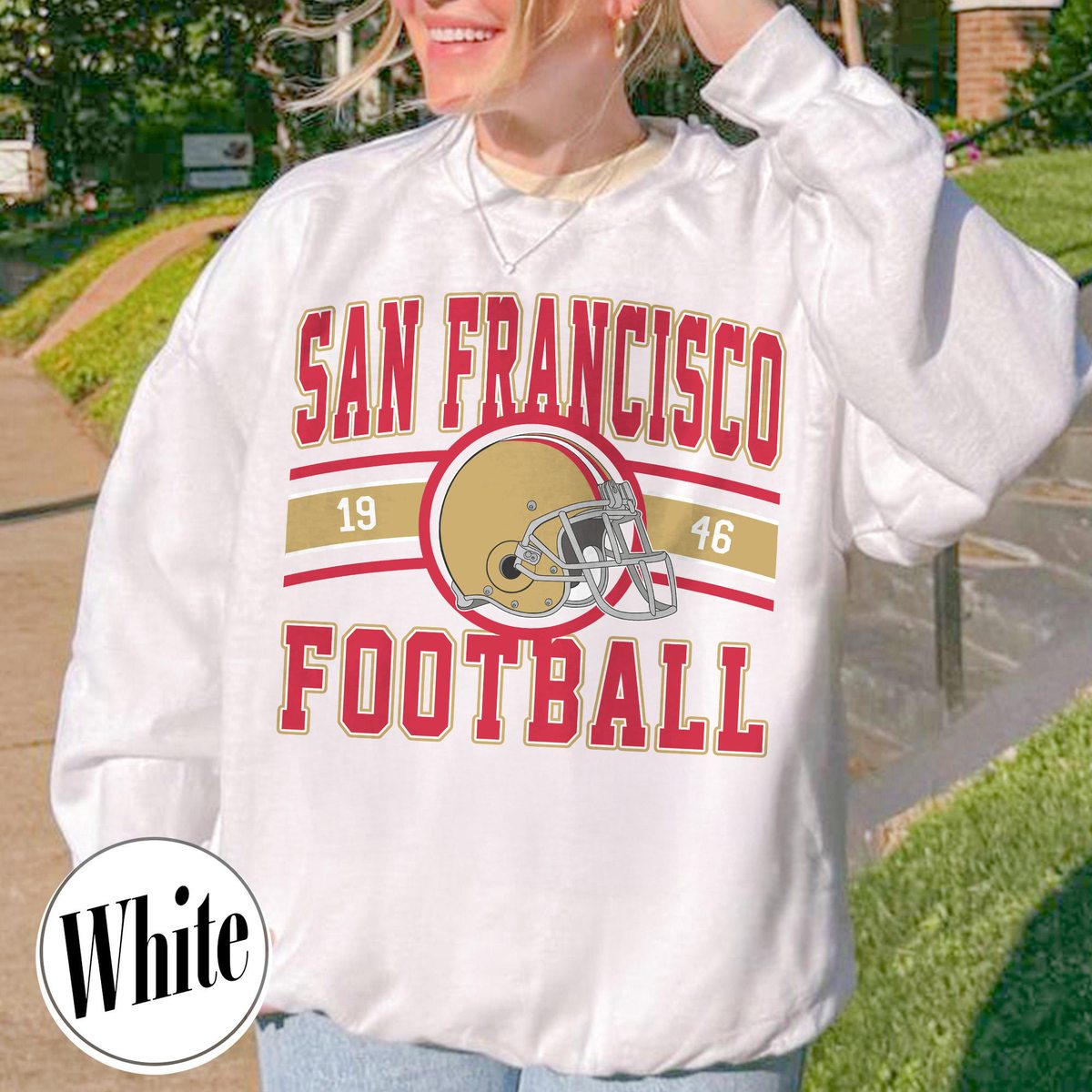 Unisex San Francisco football vintage crewneck sweatshirt for men and women