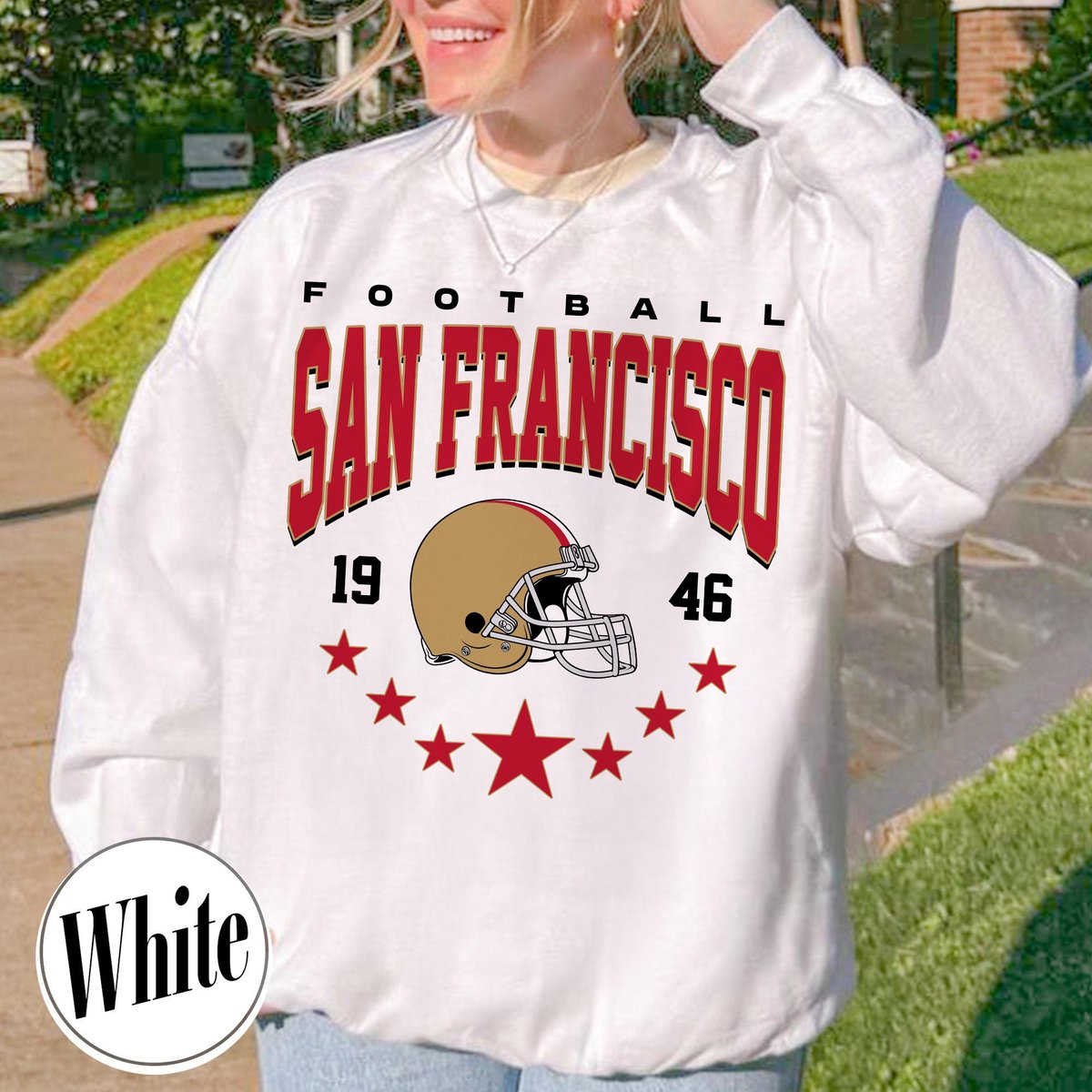 Unisex San Francisco football vintage crewneck sweatshirt for men and women