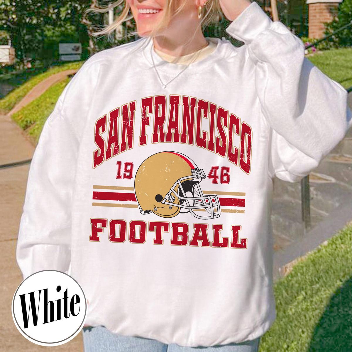Unisex San Francisco football vintage crewneck sweatshirt for men and women