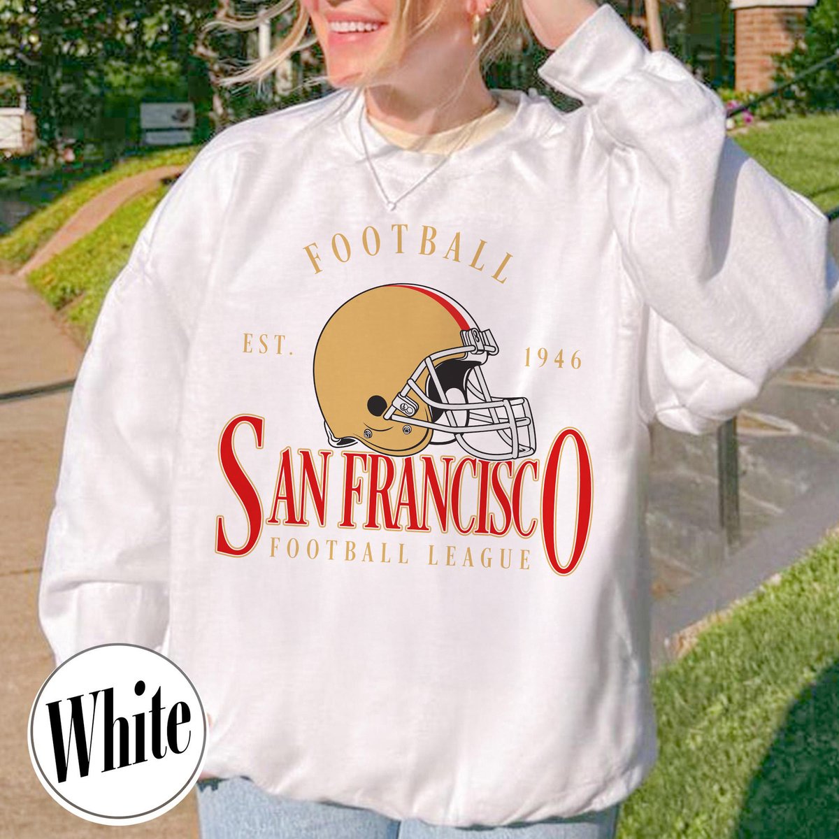 Unisex San Francisco football vintage crewneck sweatshirt for men and women