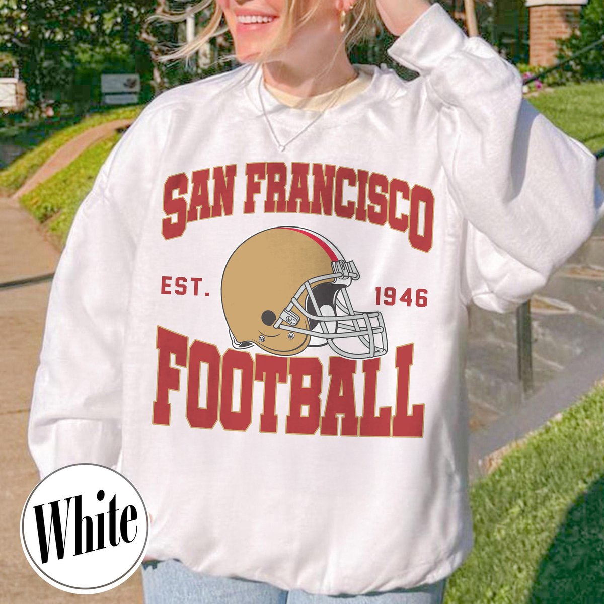 Unisex San Francisco football vintage crewneck sweatshirt for men and women