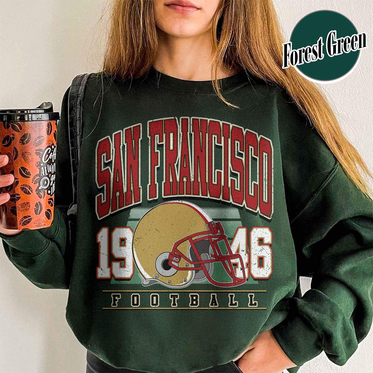 Unisex San Francisco football vintage crewneck sweatshirt for men and women