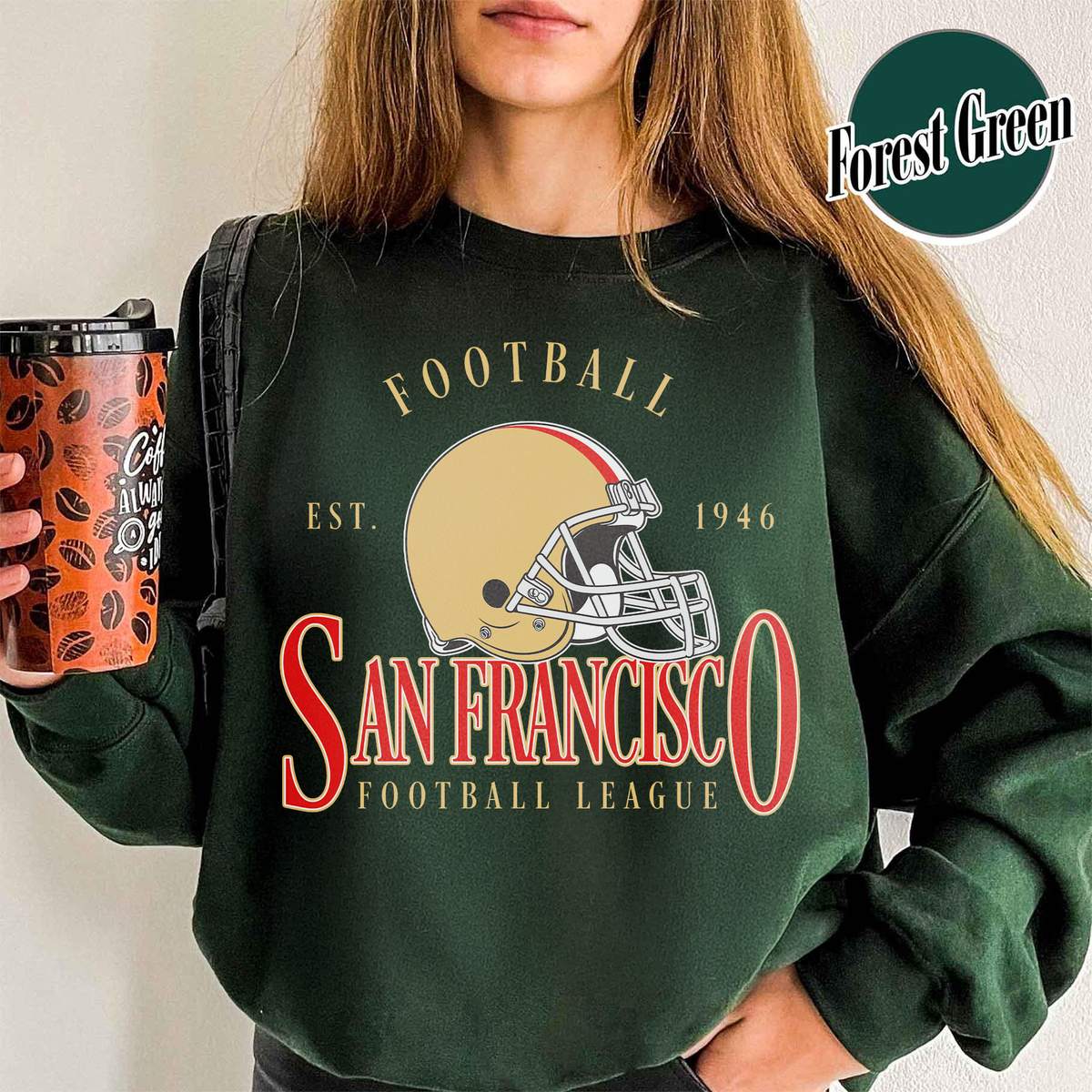 Unisex San Francisco football vintage crewneck sweatshirt for men and women