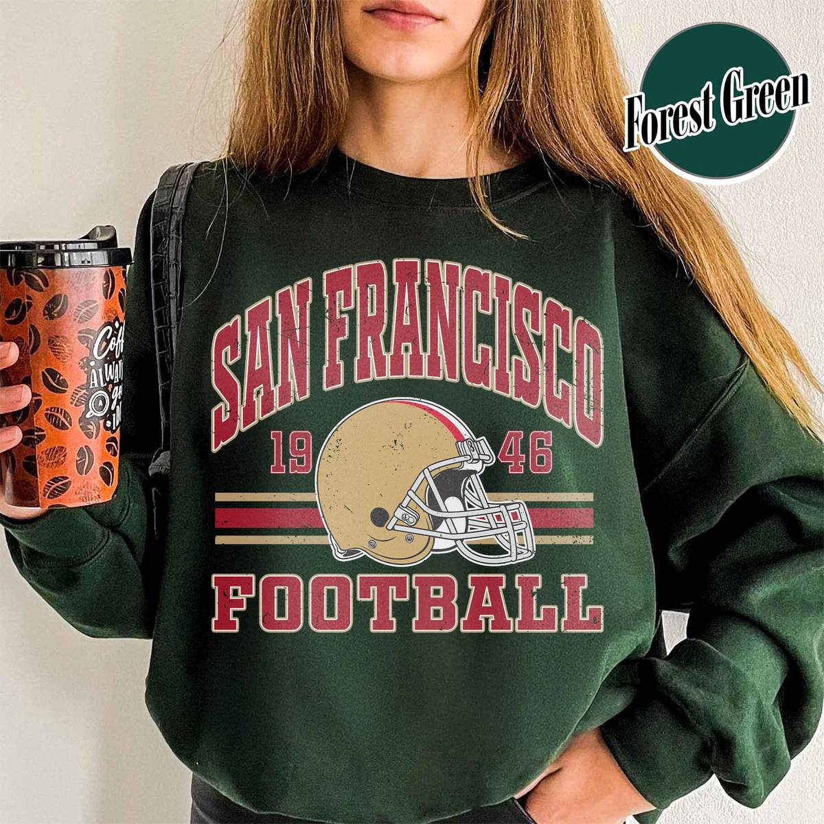 Unisex San Francisco football vintage crewneck sweatshirt for men and women
