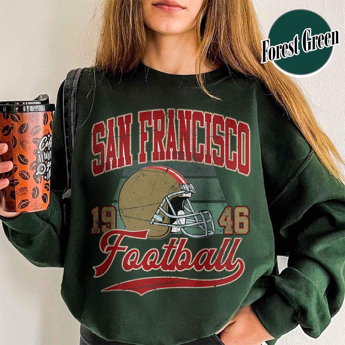 Unisex San Francisco football vintage crewneck sweatshirt for men and women